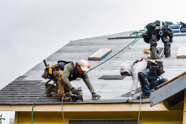 Professional Gutter Installation technician working in Roseland, NJ